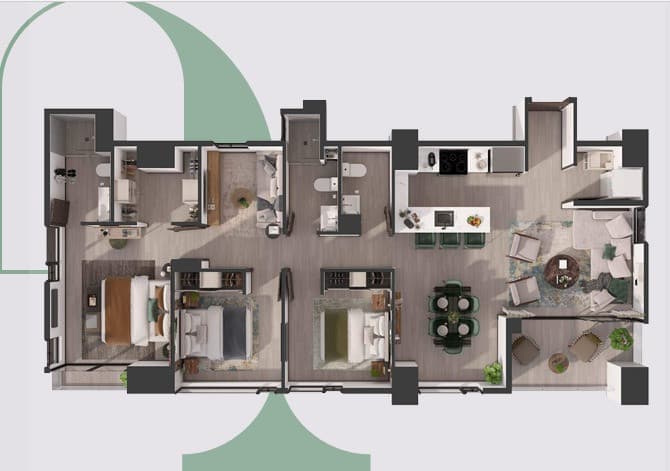 Apartamento 3 habitaciones en alquiler zona 13 Americas - foto 2