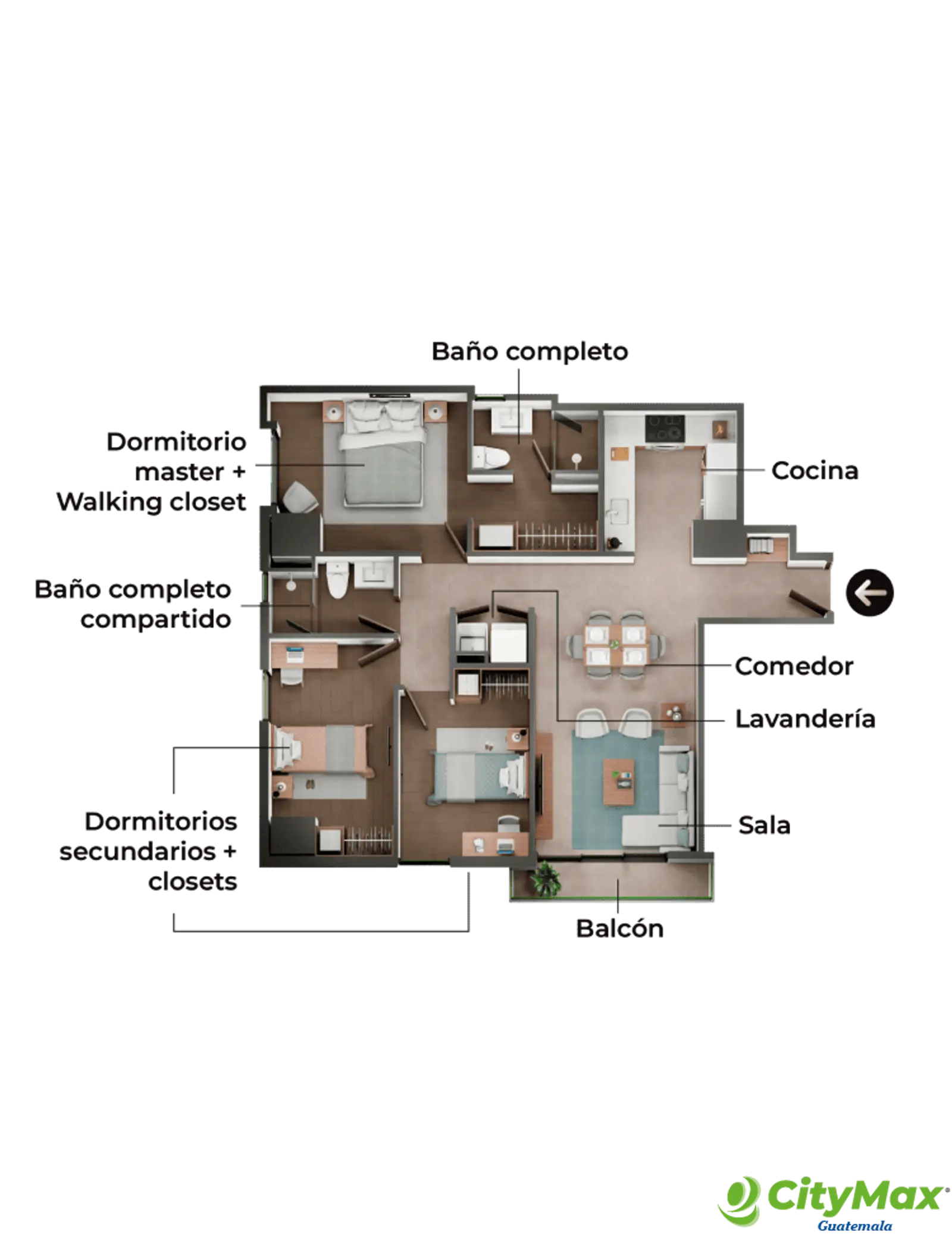 Pre-venta de apartamento en zona 10 de 3 Habitaciones - foto 5